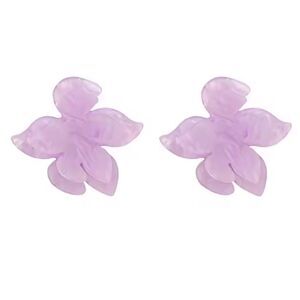 Bohemian purple flower stud earrings A801